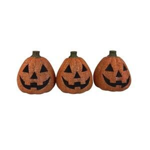 3 Vtg 8” Seasons Lighted Melted Plastic Popcorn Pumpkins - Tested And Works‎